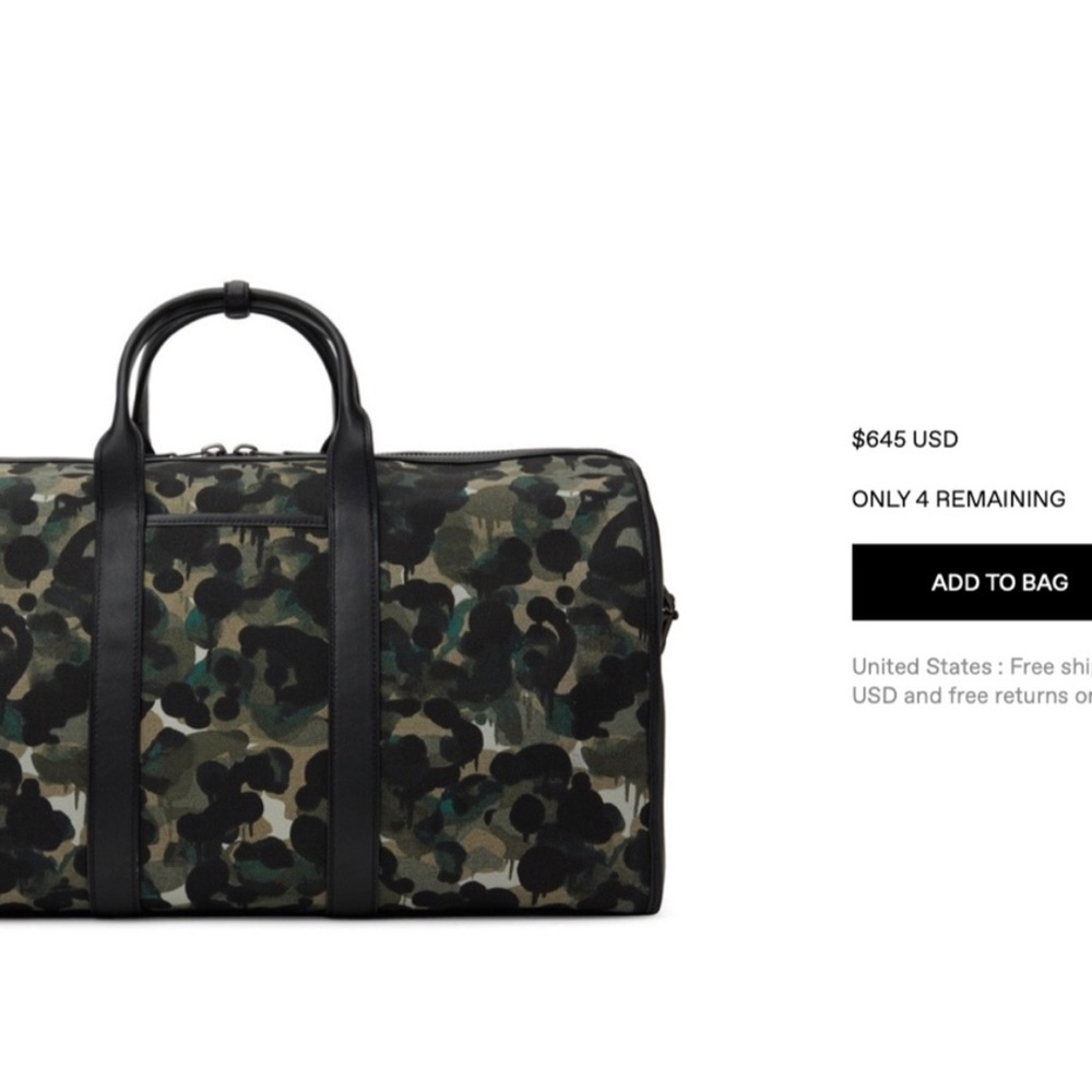 Coach Gotham Duffle Bag Camo Canvas Green Blue - Picture 2 of 16